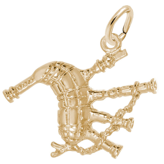 Scottish Bagpipe Charm - Unique Musical Instrument Jewelry 1793