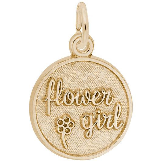Personalized Flower Girl Disc Charm - Engravable Wedding Keepsake 1836
