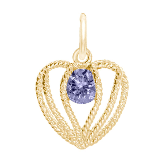 June Birthstone Heart Charm - Held in Love Jewelry Gift 1850-006