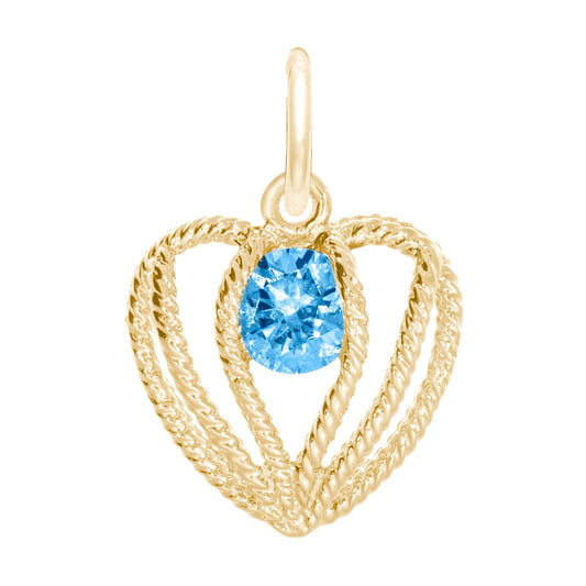 December Birthstone Heart Charm - Held in Love Jewelry Gift 1850-012
