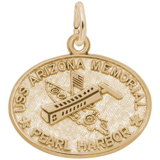 USS Arizona Memorial Charm - Commemorative Hawaii Travel Keepsake 1890