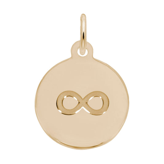 Personalized Initial Disc Charm with Infinity Symbol - Customizable 1892