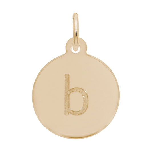 Personalized Block Initial Disc Charm - Custom Letter B Jewelry 1895-002