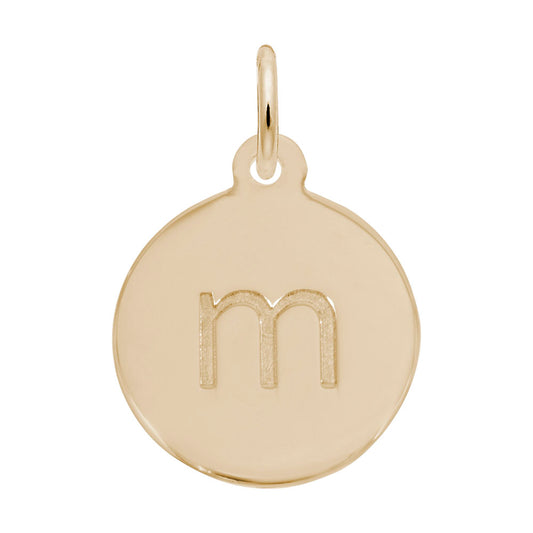 Personalized Block Initial Disc Charm - Custom Letter M Jewelry 1895-013