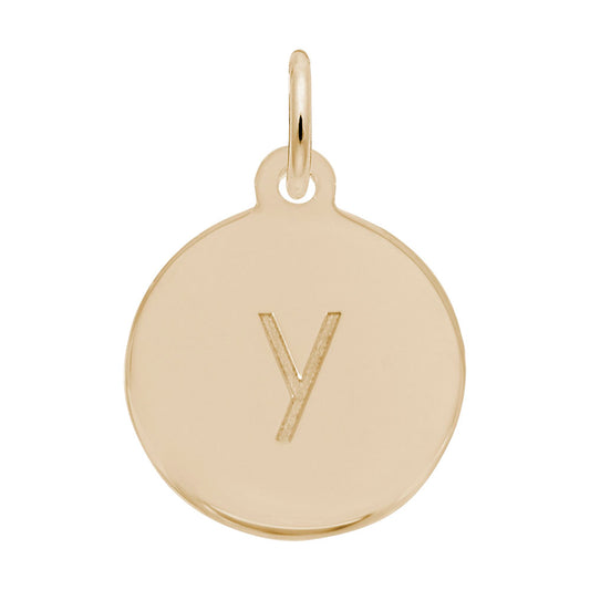 Personalized Block Initial Disc Charm - Letter Y for Custom Jewelry 1895-025