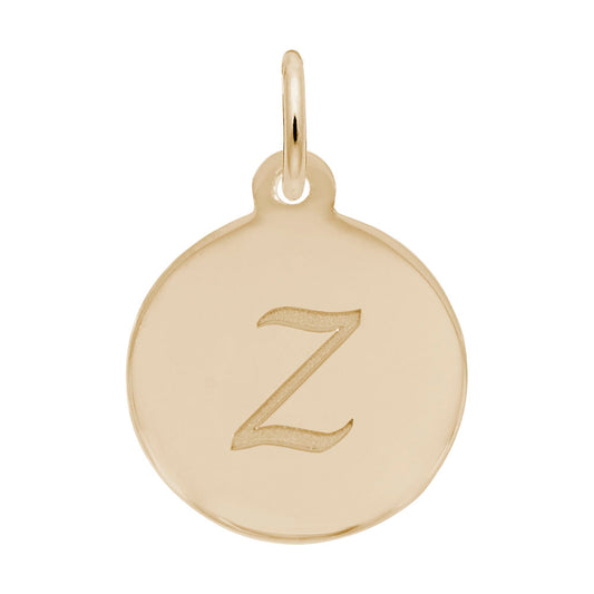 Personalized Script Initial Disc Charm - Letter Z for Jewelry 1896-026