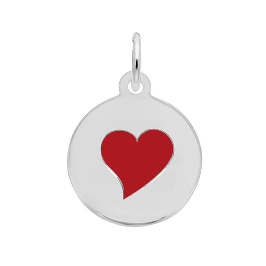 Painted Initial Disc Charm-Heart