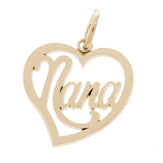 Nana Heart Charm - Elegant Grandparent Jewelry for Family Love 1910