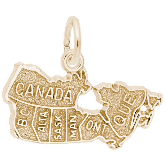 Canada Map Charm - Sterling Silver Patriotism Jewelry Accessory 1961