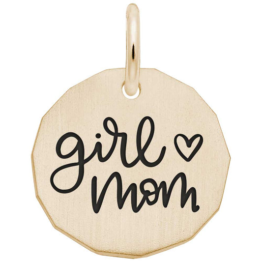 Personalized New Girl Mom Charm - Custom Engravable Disc Gift 1969