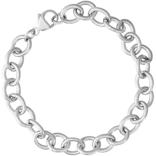 Open Cable Link Classic Bracelet - Gold Plate, 8" Plate