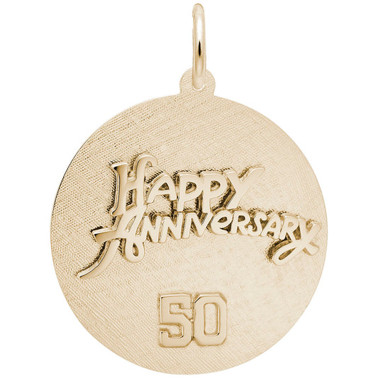 Fiftieth Anniversary Disc Charm - Elegant Silver Keepsake Gift 2012-050