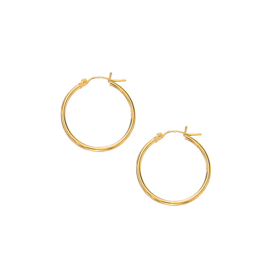 Royal Chain 10K Gold 2x25mm Hoop Earring 208LT