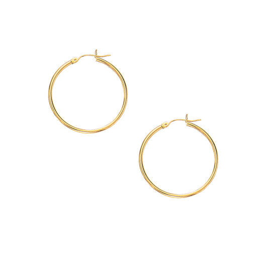 Royal Chain 10K Gold 2x30mm Hoop Earring 209LT