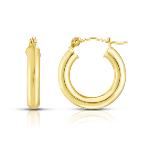 Royal Chain 10K Gold 3x15mm Hoop Earring 211LT