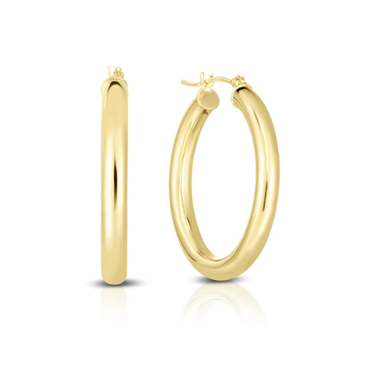 Royal Chain 10K Gold 3x25mm Hoop Earring 213LT