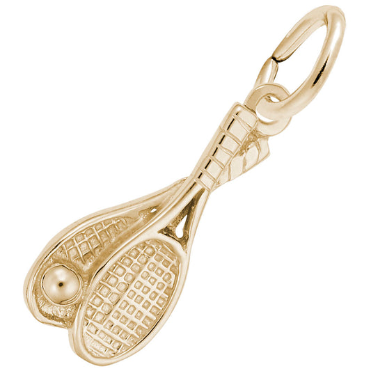 Premium Tennis Racquet Pair Charm for Sports Jewelry Lovers 2308