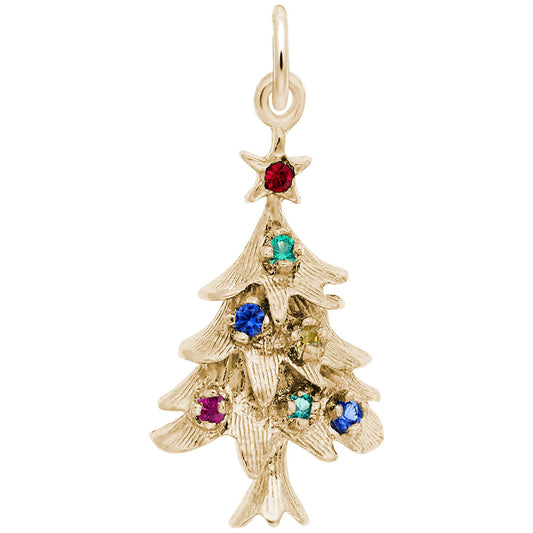 Christmas Tree Charm with Ornaments - Festive Holiday Jewelry 2335