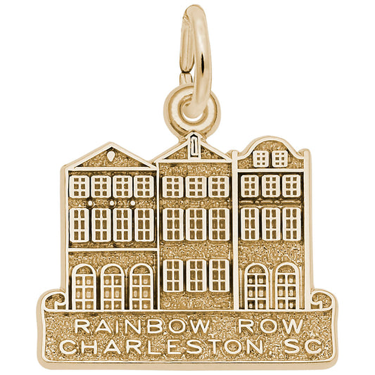 Rainbow Row Houses Charm - Colorful Travel Souvenir Jewelry 2386