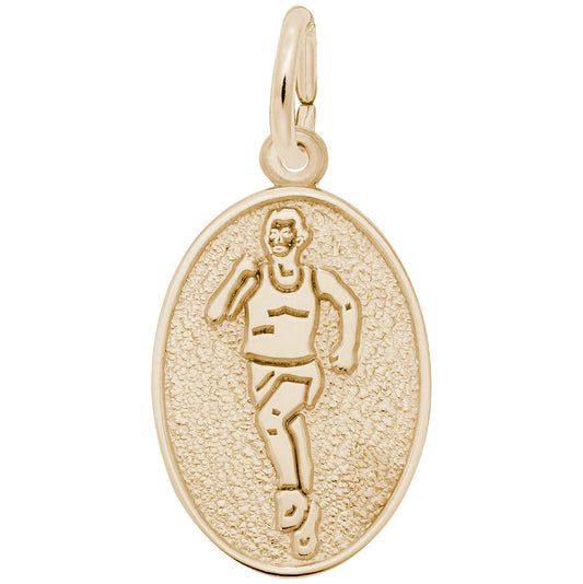 Runner Oval Disc Charm for Sports Enthusiasts - Rembrandt Charms 2420
