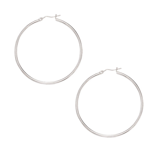 Royal Chain 10K Gold 2x50mm Hoop Earring 255RW