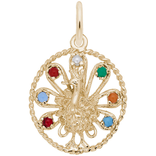 Beaded Peacock Charm for Bracelets - Elegant Bird Jewelry Accessory 2592