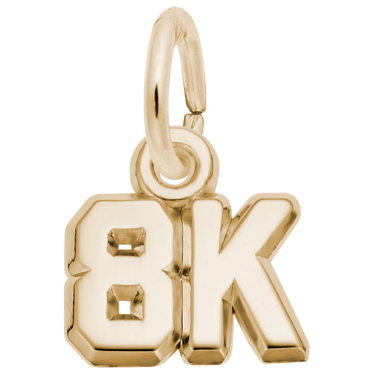 8K Race Accent Charm for Runners - Perfect Sports Jewelry Gift 2659