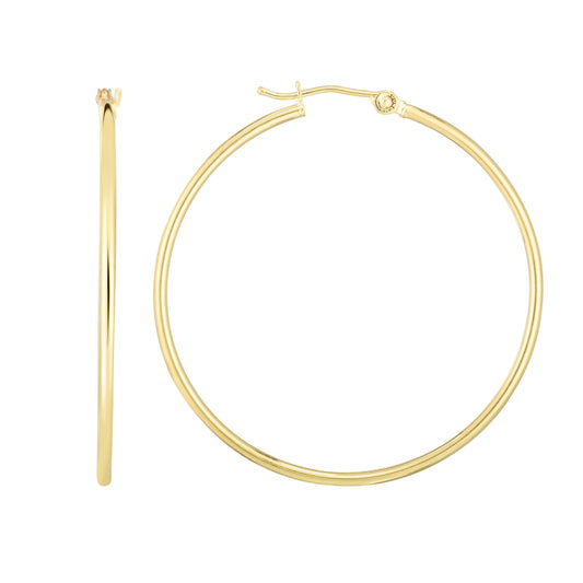 Royal Chain 10K Gold 1.5x40mm Hoop Earring 265LT