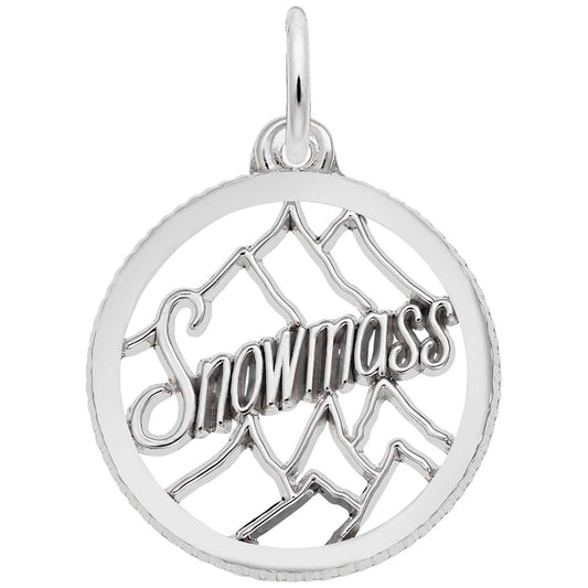 Snowmass Mountain Scene Charm - Colorado Travel Souvenir Jewelry 2668