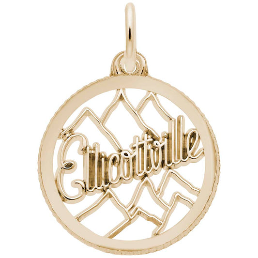 Ellicottville Mountain Scene Charm - Travel Souvenir Jewelry 2680