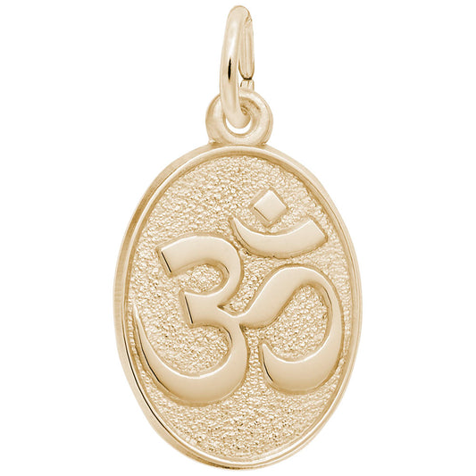 Yoga Symbol Oval Disc Charm - Peaceful Spiritual Jewelry Gift 2693