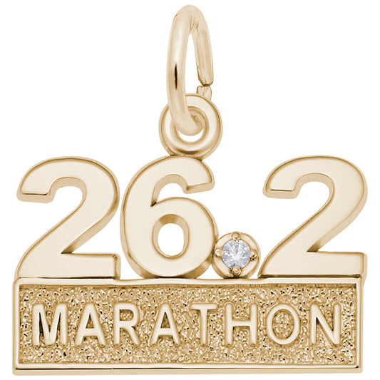 Marathon 26.2 White Spinel Charm for Running Enthusiasts 2737
