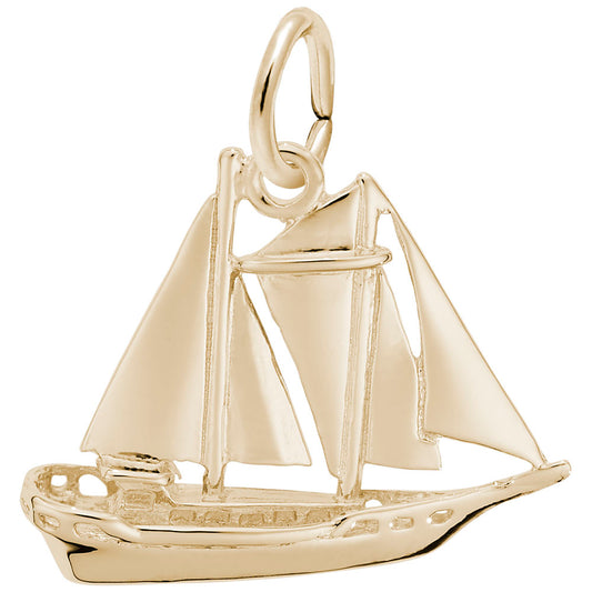 Schooner Sailboat Charm - Nautical Jewelry for Ocean Lovers 2786