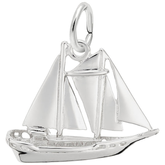Schooner Sailboat Charm - Nautical Jewelry for Ocean Lovers 2786