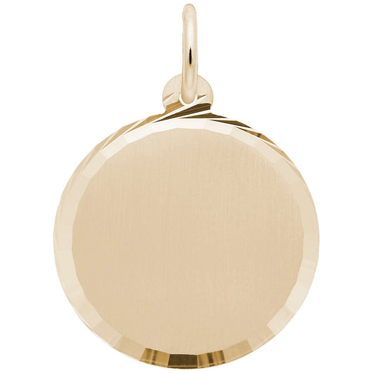 Medium Diamond Faceted Disc Charm - Elegant Jewelry Accessory 2787