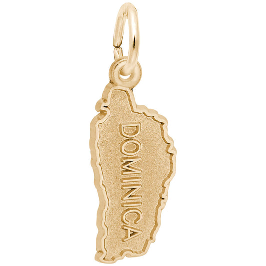Dominica Map with Border Charm