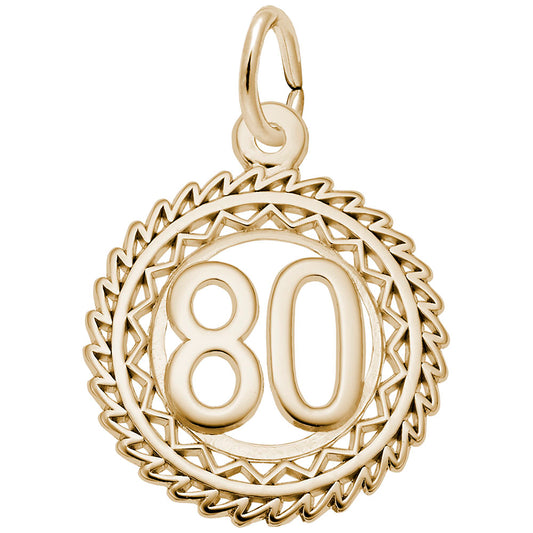 Victory Number 80 Charm - Unique Personalized Jewelry Piece 2895-080