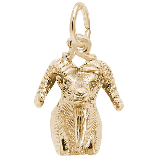 Big Horn Sheep Head Charm - Unique Farm Animal Jewelry Piece 2910