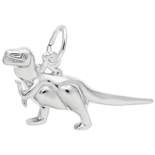 Tyrannosaurus Rex Charm - 14K White Gold