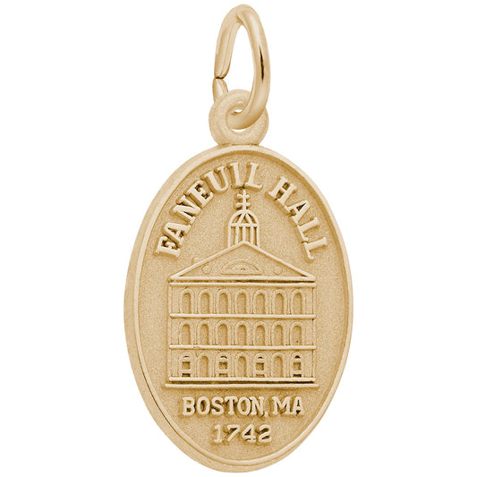 Faneuil Hall Oval Disc Charm - Historical Travel Jewelry Gift 2950
