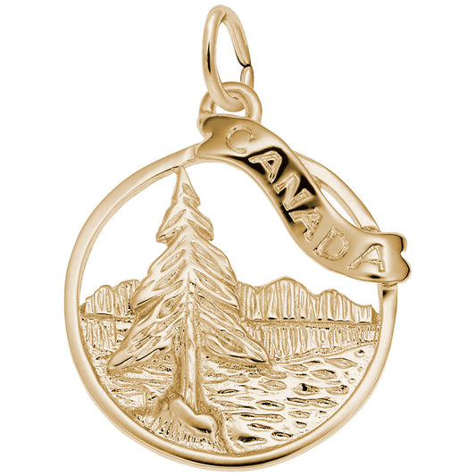 Canada Lake Scene Disc Charm - Celebrate Your Patriotism 2987