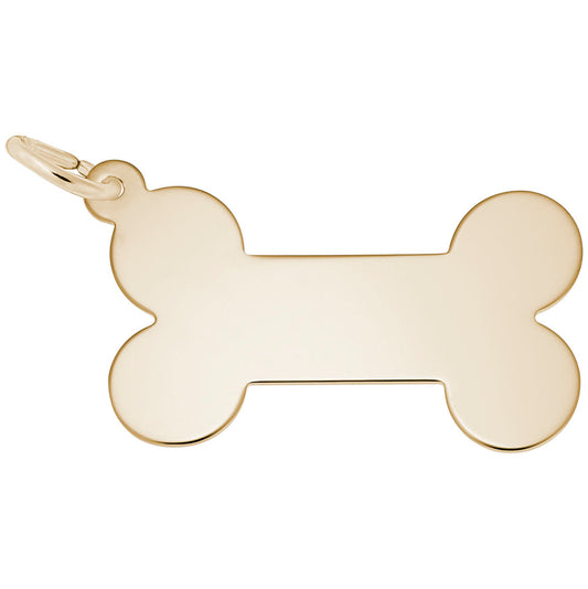 Flat Dog Bone Charm for Pet Lovers - Customizable & Unique Design 3019