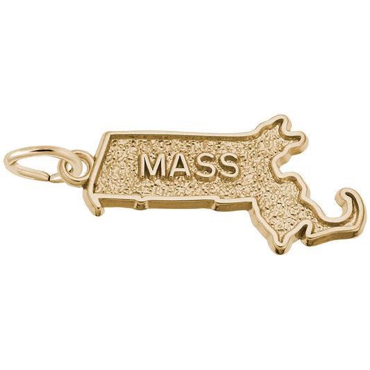 Massachusetts Map Charm - Travel Souvenir Jewelry for Adventurers 3035