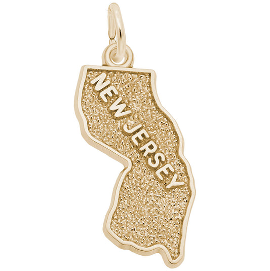 New Jersey Map Charm - Travel Souvenir Jewelry for NJ Lovers 3071