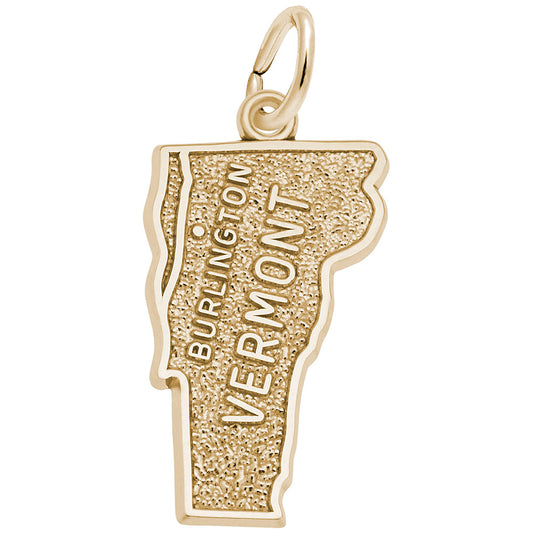 Burlington Vermont Map Charm - Travel Souvenir Jewelry Gift 3129