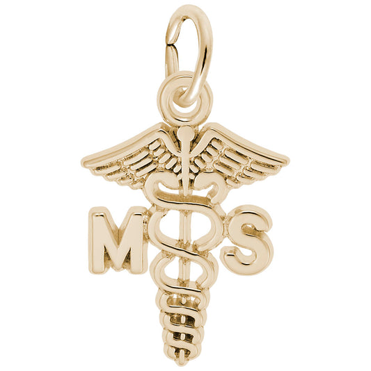 Medical Secretary Caduceus Charm - Perfect Gift for Healthcare Pros 3213