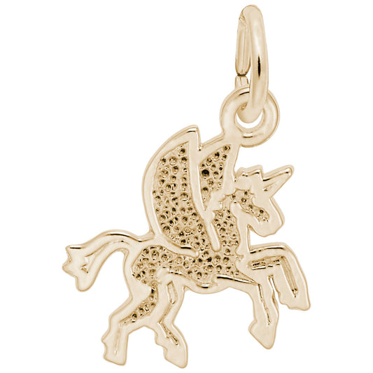 Flat Pegasus Charm - Enchanting Mythical Animal Jewelry Piece 3251