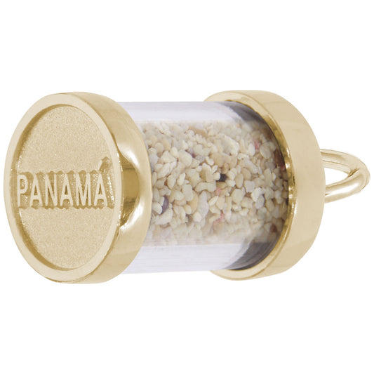 Panama Sand Capsule Charm - Travel-Inspired Island Jewelry 3264