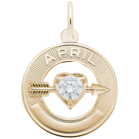 April Love Birthstone Charm for Baby - Family & Friendship Gift 3334