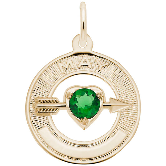 May Birthstone Charm - Love & Family Friendship Jewelry Gift 3335